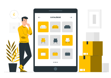 Json Data API mock data illustration for e-commerce development